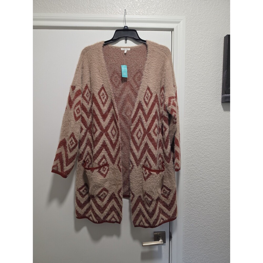 NWT Maurices Geo Print Eyelash Cardigan Sz 3X